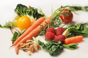 Gemüse und Früchte auf dem Speiseplan
