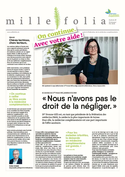 Page une du Millefolia Bulletin 39 imprimé